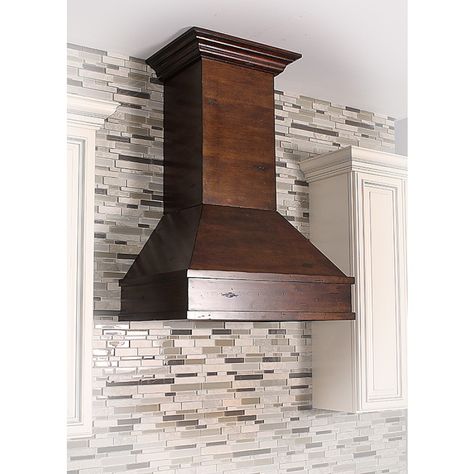 30" Designer Series Walnut/Hamilton Wooden Wall Range Hood (ZL329WH-30) Stove Vent Hood, Wooden Range Hood, Wall Range Hood, Kitchen Hood Design, Oven Hood, Kitchen Chimney, Hood Ideas, Shelving Design, Fabulous Kitchens