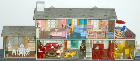 Sunroom Addition, Split Level, New Family, Doll Houses, Vintage Metal, Doll House, Outdoor Living, Split, Tin