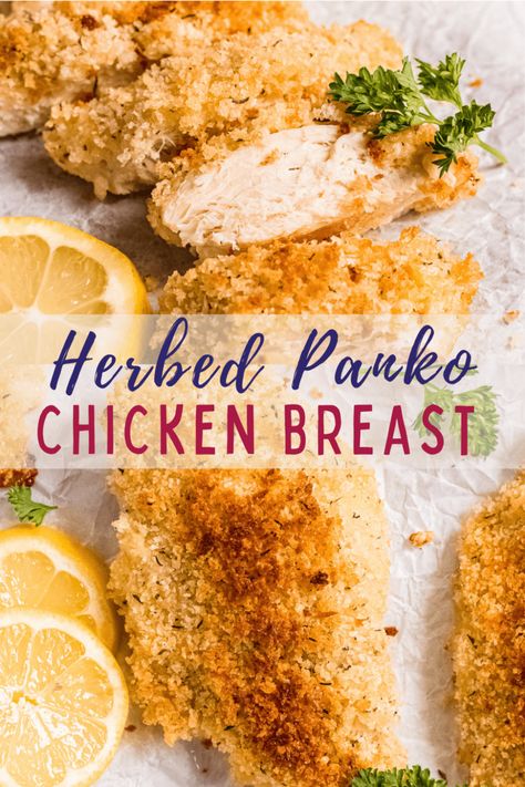 Panko Chicken No Egg, Baked Chicken Panko Recipes, Chicken Panko Recipes Baked, Oven Panko Chicken, Oven Crusted Chicken, Healthy Panko Crusted Chicken, Healthy Panko Chicken, Baked Chicken Panko, Crispy Baked Chicken Recipes