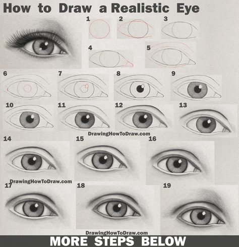 How to Draw an Eye (Realistic Female Eye) Step by Step Drawing Tutorial - How to Draw Step by Step Drawing Tutorials Eye Drawing Tutorials Realistic, Drawing Realistic Eyes Step By Step, Realistic Eye Drawing Step By Step, How To Make A Realistic Eye, How To Paint Realistic Eyes, How To Draw A Relistic Eye Step By Step, Eye Pencil Drawing, Easy Eye Drawing, Draw Tutorial