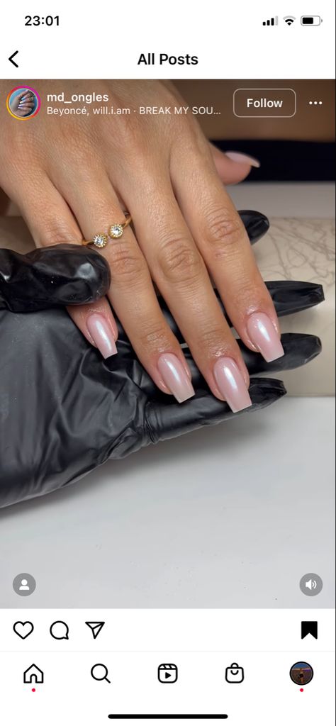 Classic Nails Elegant Square, Tapered Square Chrome Nails, Squared Chrome Nails, January Square Nails, Glazed French Tip Nails Square, Nails Square Medium Design, Neutral Chrome Nails Square, Short Rectangle Nails, Square Chrome French Tip Nails