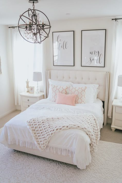 INEXPENSIVE MODERN FARMHOUSE RUGS - A Touch of Pink Girly Bedroom Decor, Orian Rugs, Beautiful Bedrooms Master, Dekorasi Kamar Tidur, Redecorate Bedroom, Cozy Farmhouse, Teen Bedroom Decor, Girl Bedroom Decor, Room Makeover Bedroom