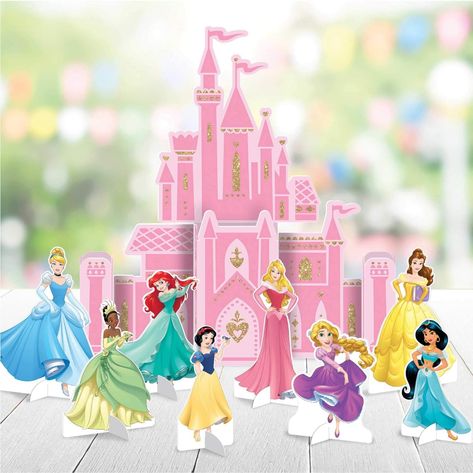 Amazon.com: amscan"Disney Princess Pink Castle Party Table Decoration Kit, 9 Pc, 282357 : Toys & Games