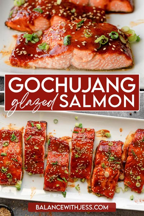 Gochujang Salmon Gochujang Recipe Dishes, Gochujang Marinade, Gochujang Salmon, Homemade Gochujang, Healthy Korean Recipes, Gochujang Recipe, Easy Korean Recipes, Sauce For Salmon, Spicy Salmon