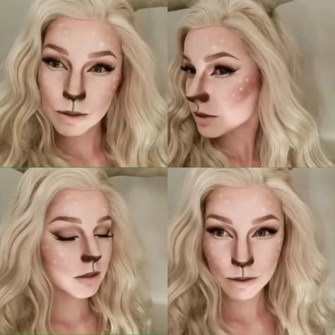 Deer Cosplay Makeup, Faun Costume Female, Dark Faun Makeup, Faun Ears Diy, Faun Cosplay Female, Faun Makeup Deer, Fawn Ren Faire, Deer Ren Faire, Stag Costumes