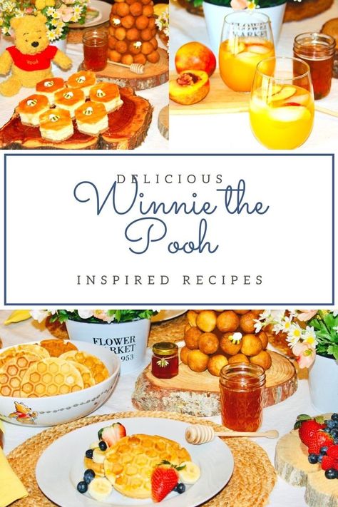 Pooh’s got a rumbly in his tummy! We’ve created a spring themed Winnie the Pooh Brunch inspired by Pooh’s favorite food – honey! Get our full menu with all the recipes, decor ideas, free printables to create a Pooh themed spring celebration. Winnie The Pooh Brunch, Cute Decor Ideas, Disney Movie Night Dinner, Winnie The Pooh Decor, Movie Night Dinner, Angel Baby Shower, Fall Baby Shower Themes, Disney Dinner, Storybook Baby Shower