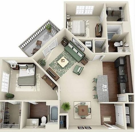 3d Floor Plans, 3d Floor Plan, 3d House Plans, Sims 4 House Plans, House Floor Design, 3d House, Sims 4 House Design, Simple House Design, Apartment Floor Plans