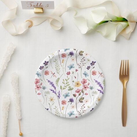 Elevate your bridal shower table setting with these elegant bridal shower plates. Perfect for serving sweet treats and desserts in style. Dainty and delicate, these plates will add a touch of sophistication to your celebration. #bridalshower #tablesetting #partyplates #weddingdecor #bridalshowerdecor #elegantplates #bridalparty #bride #bridalshowerideas #celebration Love Is In Bloom Bridal Shower Theme Table, Spring Bridal Shower Theme Ideas, Wildflower Bridal Shower Decor, Love Is In Full Bloom Bridal, Love Is In Bloom Bridal Shower Decor, Love In Full Bloom Bridal Shower Theme, Love Is Blooming Bridal Shower Theme, Bridal Shower Floral Theme, Love Is In Bloom Bridal Shower Theme