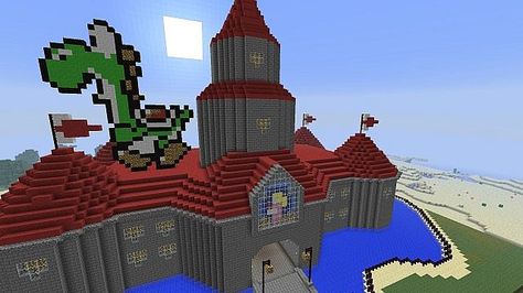 Princess Peach Castle N64 Version Minecraft Project Minecraft Projects, Willis Tower, Princess Peach, Minecraft, Castle, Floor Plans, How To Plan, Building, Art