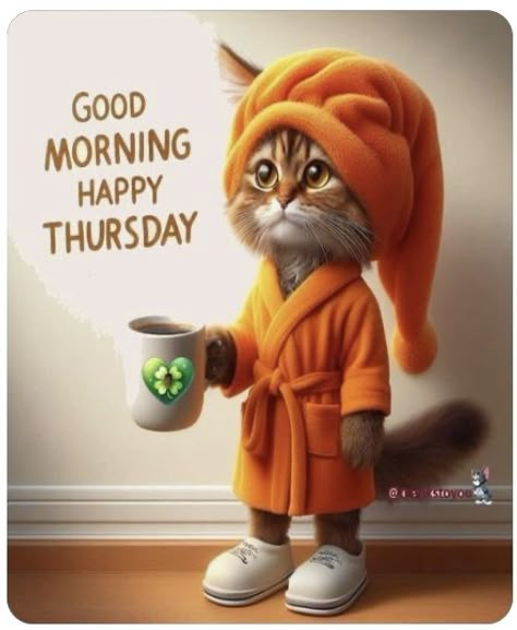 Happy Thursday Pictures, Meme Cats, Thursday Pictures, Good Morning Animals, Thursday Blessings, Good Morning Cat, Good Morning Happy Thursday, Happy Day Quotes, Funny Day Quotes