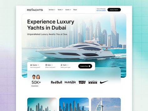 Luxury Yacht Rental website design. Rental Website Design, Website Landing Page, Yacht Rental, Luxury Yacht, Luxury Rentals, Web Themes, Boat Rental, Website Themes, Jet Ski