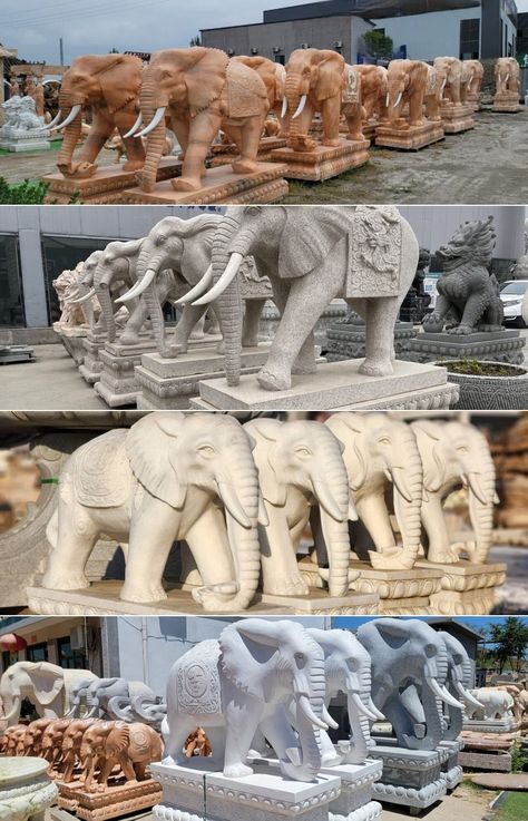 White Marble Elephant Statue for Outdoor - YouFine Sculpture Marble Animals, White Elephant Statue, Marble Elephant Statues, Marble Ganesha Statue, Marble Elephant, Marble Ganesha Idol, Silver Elephant Statue, Rustic Door, Elephant Sculpture