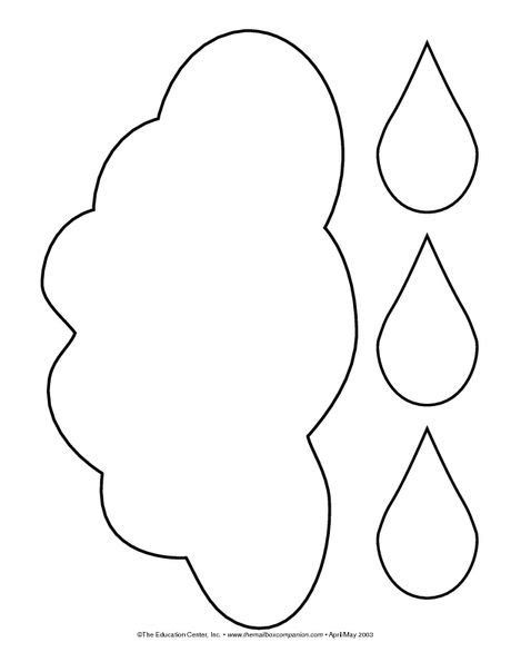 Cloud With Raindrops Craft, Raindrop Name Craft, Large Cloud Template Free Printable, Raindrop Craft, Clouds Craft, Cloud Craft, April Crafts, The Mailbox, Diy Paper Crafts Decoration