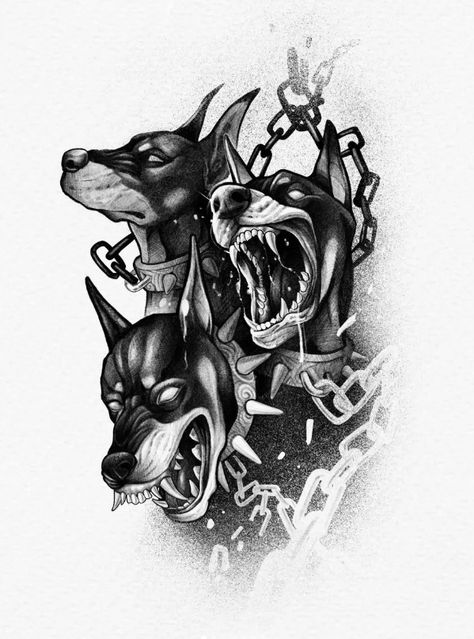 Christus Tattoo, Doberman Tattoo, Crow Tattoo Design, Gangsta Tattoos, Greek Mythology Tattoos, Spooky Tattoos, Mythology Tattoos, Sketch Tattoo Design, Tattoo Stencil Outline