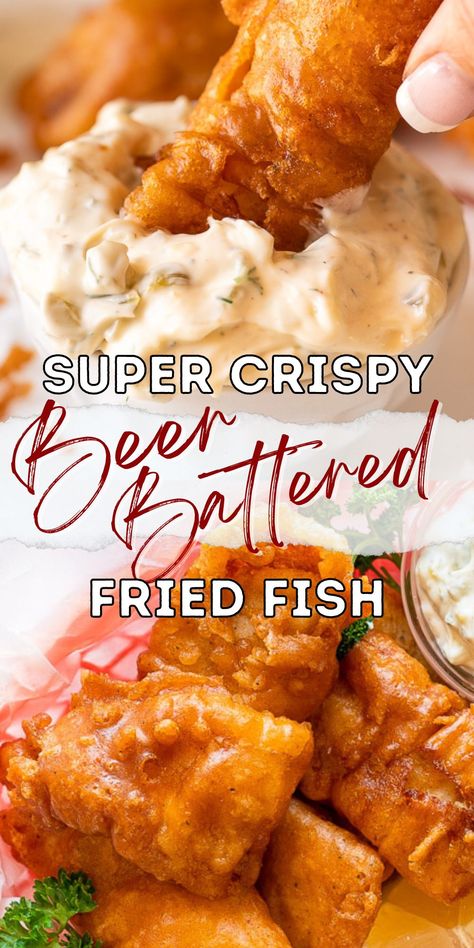 Beer Batter Fish Recipe, Batter Fish Recipe, Crispy Fish Batter, Fish And Chips Batter, Beer Batter Fish, Fried Fish Batter, Beer Batter Recipe, Crispy Fish Tacos, Beer Battered Fish Recipes