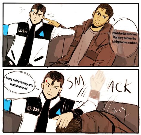 You show him my boi! Gavin Reed X Rk900, Nines X Gavin, Rk900 X Gavin, Gavin X Rk900, Dbh Rk900, Gavin Reed, Detroit: Become Human, Quantic Dream, Detroit Become Human Connor