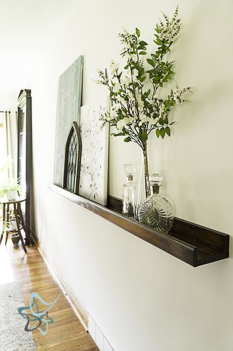 Floating Shelves Empty Wall, Large Wall Floating Shelves Living Rooms, Decoration For Large Wall Space, Decorate Dinning Room Wall, How To Fill A Large Wall Space Above Couch, Decorating Around Large Picture, Wall Boxes Decor Ideas Living Room, Decorating A Big Wall In Bedroom, Shelf On Large Wall