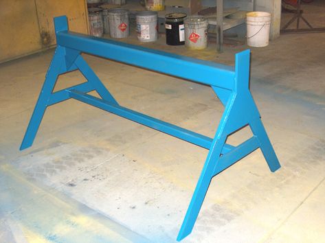 Steel Sawhorses : Heavy Duty & OSHA Compliant | Pierce Steel Fabricators Saw Horses, Saw Horse, Professional Engineer, Welding Table, Work Horses, Construction Tools, Welding Projects, Workbench, Picnic Table