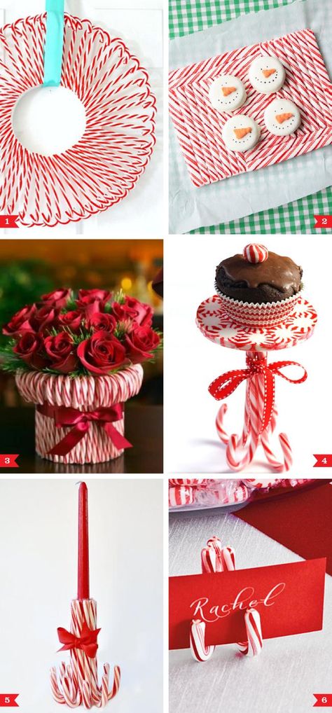 Candy canes are one of winter's tastiest treats. Now, they make great decorations with these DIY party decor projects. Candy Cane Party, Crafting Ornaments, Holiday Luncheon, Candy Cane Crafts, Candy Cane Decorations, Party Decor Ideas, Peppermint Christmas, Candy Crafts, Christmas Crafting