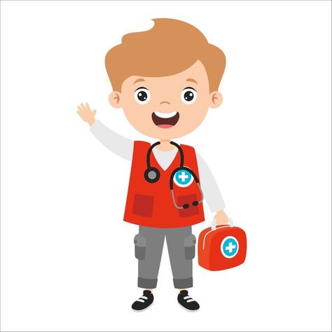 Paramedic Drawing, First Aid Drawing, First Aid Cartoon, First Aid Kid, First Aid For Kids, Community Helper, Paris Wallpaper, Learning Materials, Cartoon Drawing