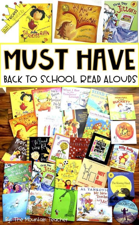 Back to school read alouds for elementary students. This blog post includes some great character building texts that you should add to your classroom library and use to foster some great character education conversations! Back To School Read Alouds, Vocational School, Read Aloud Books, Read Alouds, Library Lessons, Beginning Of The School Year, Classroom Library, Character Education, Beginning Of School