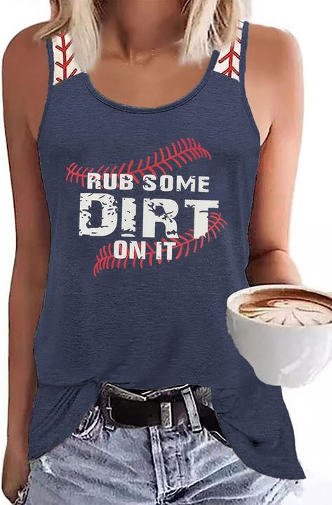 PRICES MAY VARY. 【Feature】Baseball t shirt for women, baseball mom tank tops, baseball player sleeveless tee blouse,I teach my kid to hit and steal/there is no crying in baseball/rub some dirt on it/let's do this boys letter print,funny cute heart graphic , crew-neck/U-neck design, fashion cool style, high-quality material texture. 【Style】Casual holiday baseball mama tee vests, super cute and soft baseball novelty tops,great gift idea for mom, wife, daughter, sister, aunt, grandma,teacher and an Baseball Mom Tank Top, No Crying In Baseball, Mom Tank Tops, Baseball Love, Gift Idea For Mom, Women Baseball, Baseball Mama, Mama T Shirt, Mama Tee