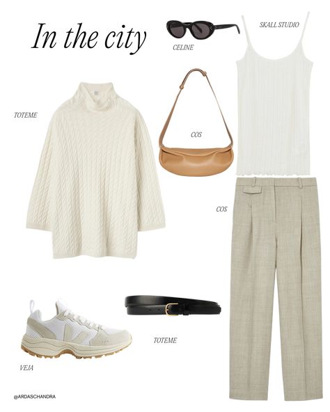 Style Edit by Ardas Chandra — ARDAS CHANDRA Venturi Veja Outfit, Veja Venturi Sneakers Outfit, Veja Venturi Outfit, White Crossbody Bag Outfit, Cos Crossbody Bag, Veja Venturi Sneakers, White Tank Top Outfit, Veja Venturi, Crossbody Bag Outfit