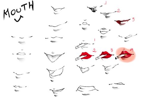 I've had some people ask me about the mouth expressions and stuff in my comics. So I figured I'd make a little 5 minute expression thingy here with Megatron. Just some small differences in the mout... How To Draw Anime Lips Female, Lip Tutorial Drawing, Manga Mouth, Anime Mouth Drawing, Drawing Mouth, Drawing Lips, Anime Mouths, Character Anatomy, Anime Lips