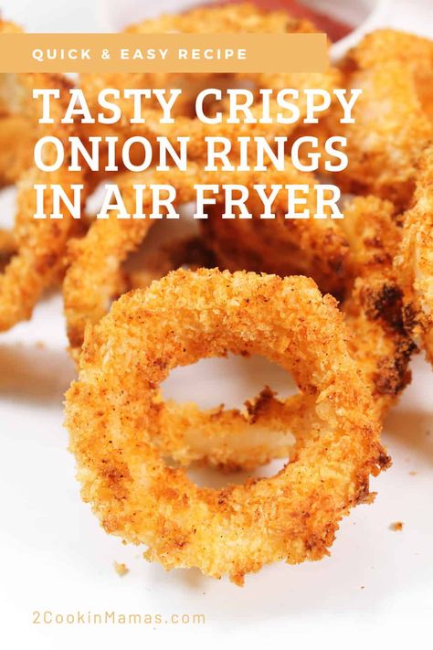 Air Fried Onion Rings, Onion Rings Air Fryer, Frozen Onion Rings, Air Fryer Onion Rings, Fried Onion Rings, Homemade Onion Rings, Onion Rings Recipe, Cooks Air Fryer, Frozen Foods