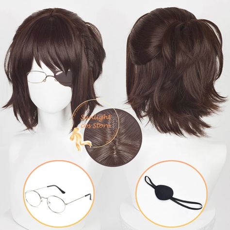 Anime Hange Zoe Cosplay Wig 35cm Dark Brown With Ponytail Clip Wigs Hange Zoe Cosplay Glasses Prop Heat Resistant Synthetic Hair - AliExpress Hange Zoe Costume, Hange Season4, Hange Cosplay, Hange Zoe Cosplay, Hange Zoe Side Profile, Hange Aot Cosplay, Hange Cosplay Season 4, Cosplay Glasses, Ponytail Clip