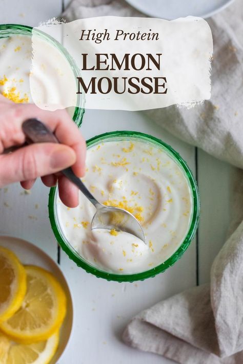 Lemon Mousse Recipe, Hot Water With Lemon, Cottage Cheese Dessert Recipes, Whipped Cottage Cheese, Cottage Cheese Recipes Healthy, Cottage Cheese Desserts, Water With Lemon, Lemon Mousse, High Protein Desserts