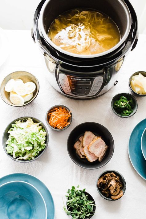 Build-Your-Own Ramen Party to Celebrate Chinese New Year | The Inspired Home | The Inspired Home Ramen Party, Bellini Bar, Party Champagne, Ramen Bar, Homemade Ramen, Noodle Bar, Year Of The Dog, Thailand Food, Fruit Puree