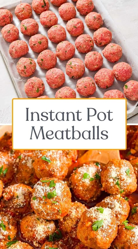 These Instant Pot Meatballs come together in a few easy steps and are ready in under 30 minutes! The end result is classic Italian meatballs, cooked to perfection. Warming, wholesome, and cozy however you serve them! Pressure Cooker Meatballs, Meatballs Instant Pot, Instant Pot Meatballs, Beef And Pork Meatballs, Classic Italian Meatballs, 40 Aprons, Italian Meatballs Recipe, How To Cook Meatballs, Crock Pot Meatballs