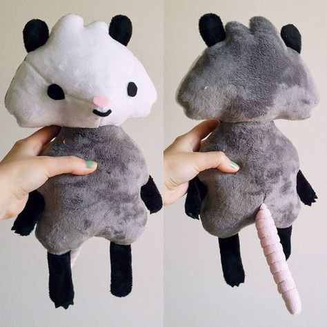 Opossum Plush Doll by uglyplants.deviantart.com on @DeviantArt Opossum Craft, Opossum Plush, Cute Opossum, Comfy Home, Safe And Sound, Sewing Stuffed Animals, Kawaii Plushies, Handmade Plush, Plush Toy Dolls