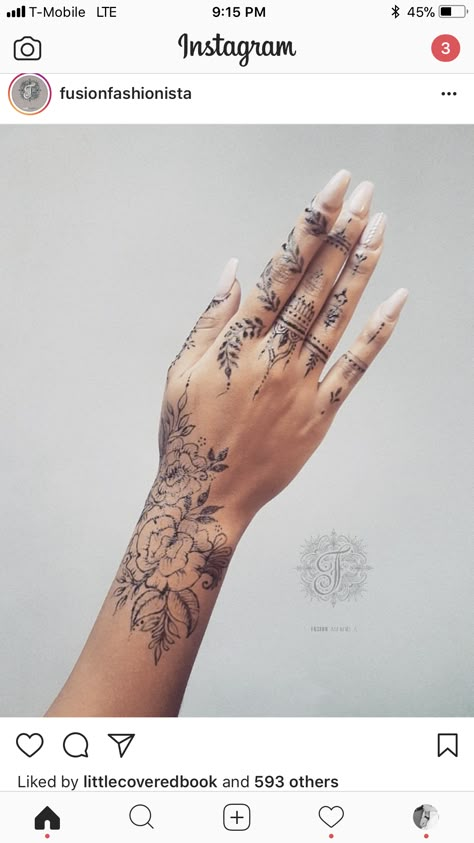 Delicate Hand And Finger Tattoos, Female Hand And Finger Tattoos, Pretty Hand And Finger Tattoos For Women, Female Finger Tattoos Hands, Arm Hand Tattoos For Women, Finger Sleeve Tattoo, Mandala Finger Tattoo For Women, Boho Finger Tattoos For Women, Floral Finger Tattoos For Women