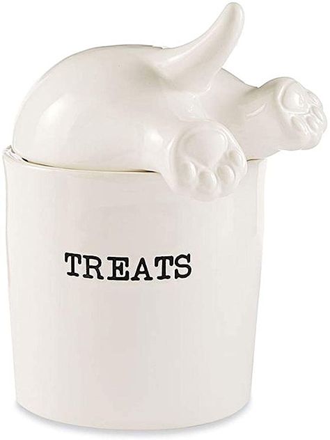 Amazon.com : Dog Tail Treat Canister - Ceramic Dog Treat Jar : Pet Supplies Dog Treat Container, Best Treats For Dogs, Dog Treat Jar, Treat Jar, Dog Bakery, Ceramic Dog, Natural Dog Treats, Treat Jars, Treat Holder