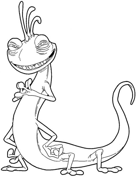 How to Draw Randall from Disney's Monsters Inc. Monster Inc Drawing, Monsters Inc Characters Drawing, Monsters Inc Drawing, Sully Monsters Inc Drawing, How To Draw Sully From Monsters Inc, Monsters University Coloring Pages, Draw Monster, Randall Boggs, Monsters Inc Characters