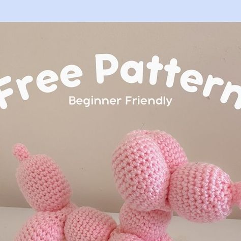 Ann 🌸🍑 on Instagram: "Free Crochet Pattern - Balloon Dog 🐕🎈  This is a beginner friendly pattern and a good practice of increase and decrease. It does take time so be patient. The video to twist the balloon dog is also on my profile!  DM me if you run into any issues. Have fun crocheting!   #beginnerfriendlypattern #crochetproject #freecrochetpattern" One Colour Amigurumi, Balloon Dog Amigurumi, Dog Toy Crochet Pattern Free, Dog Balloon Crochet, Crochet Ballon Animals Pattern, Bingo Crochet Pattern Free, Mini Balloon Dog Crochet Pattern Free, Crochet Ball Pillow Pattern Free, Small Crochet Plushie Free Pattern