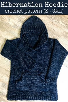 Are you ready to make the most comfortable, never-want-to-take-off crochet hoodie you ever did crochet? The Hibernation Hoodie is it! Sizes S - 3XL. via @ashlea729 Hoodie Crochet Pattern, Hoodie Crochet, Crochet Hoodie, Poncho Crochet, Mode Crochet, Hoodie Pattern, Crochet Jacket, Crochet Woman, Crochet Heart