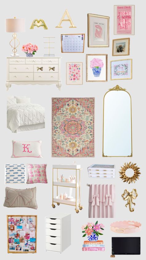 Sorority Dorm Room, Sorority Room, Beachy Room Decor, Dream Dorm, Preppy Bedroom, White Room Decor, Beachy Room, College Dorm Room Decor, Dorm Room Ideas