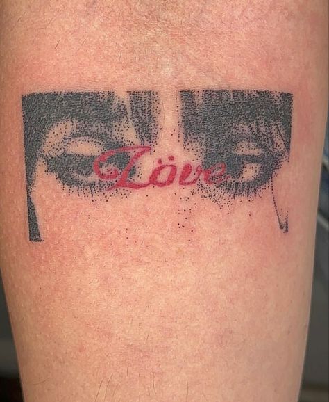 Milymatt, tattoo, tattoos, love, red, Y2K, black, realistic, girl, tears, löve, goth, aesthetic, art, stick and poke Arm Tattoos For Guys Forearm, Unique Tattoo Ideas, Simple Tattoos For Guys, Funky Tattoos, Minimalist Tattoos, Badass Tattoos, Hand Tattoos For Guys, Aesthetic Tattoo, Black Ink Tattoos