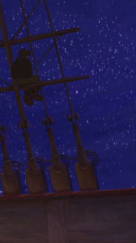 Treasure Planet Background, Treasure Planet Wallpaper Aesthetic, Jim Hawkins Treasure Planet Wallpaper, Treasure Planet Wallpaper, Treasure Planet Aesthetic, Galaxia Wallpaper, Ship Mast, Jim Hawkins, Bird People