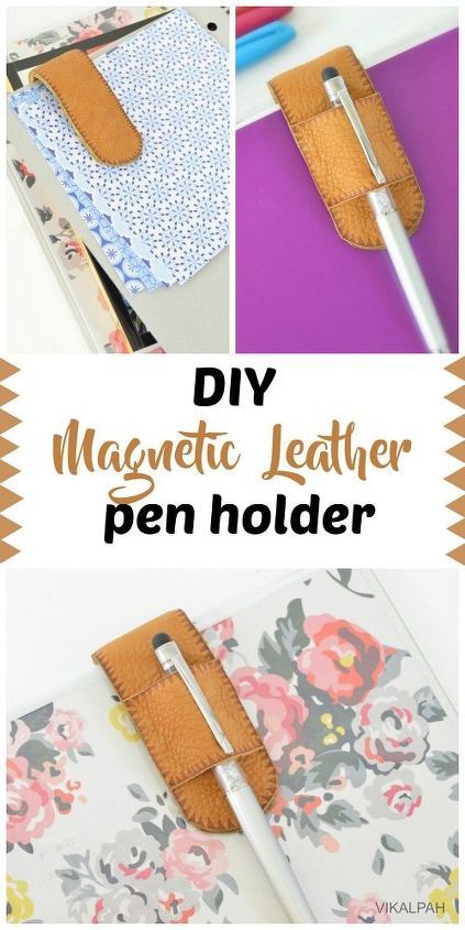 Leather Diy Gifts, Pen Gift Wrapping Ideas, Scrap Leather Projects, Diy Leather Gifts, Pen Holder Diy, Traveler Journal, Leather Pen Holder, Diy Bookends, Diy En Cuir