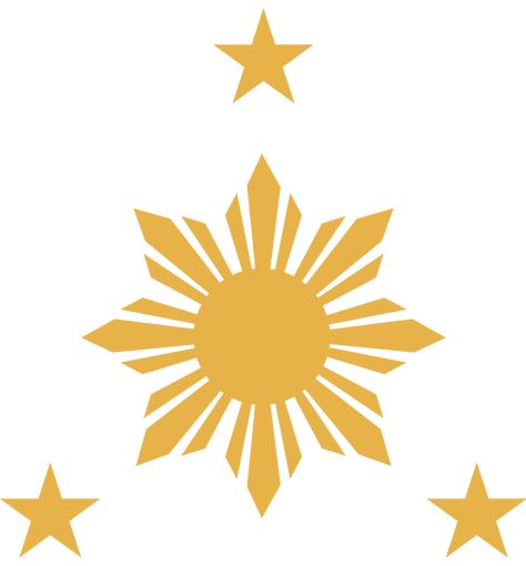 Philippine Flag Sun, 3 Stars And A Sun, Philippine Sun, Filipino Flag, Sun Background, Philippine Star, Star Outline, Star Clipart, Clock Wallpaper