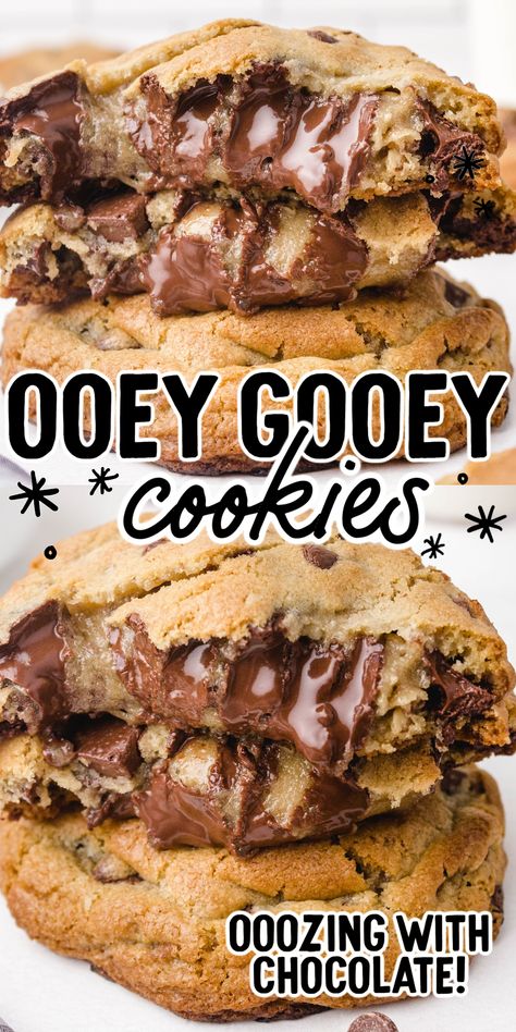 Ooey Gooey Cookies Recipe Million Dollar Cookies, Ooey Gooey Cookies, Cookie Recipes Gooey, Delicious Cookies Homemade, Tollhouse Chocolate Chip Cookies, Gourmet Cookie, Gooey Chocolate Chip Cookies, Brownies Cookies, Gooey Cookies