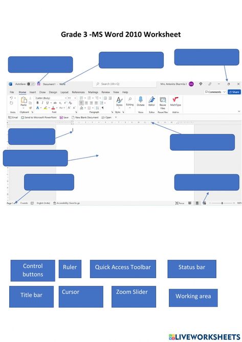 Components of MS Word online activity for 3, 4,5. You can do the exercises online or download the worksheet as pdf. Read Write Inc, Microsoft Word 2016, Vocational Tasks, English Grammar Exercises, Worksheets For Grade 3, Computer Projects, Grammar Exercises, Alphabet Charts, Word Online