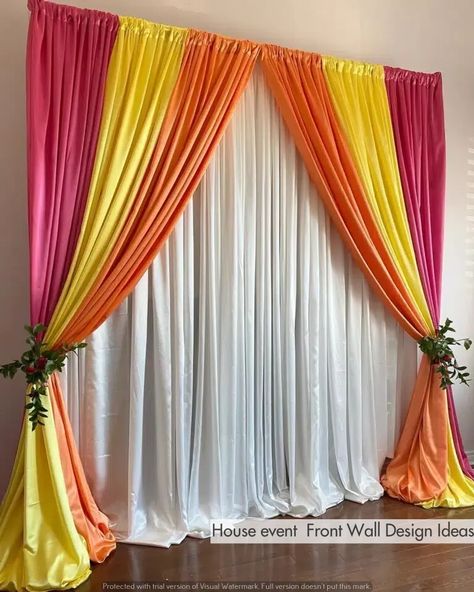 House Front Wall Design Ideas for a Timeless Appeal | Inspiring Event Wall Design Ideas | Home decor Pasni Decoration Ideas, Haldi Decoration Ideas, House Front Wall Design, Small Wedding Decor, Garage Transformation, Simple Stage Decorations, Mehendi Decor Ideas, Haldi Decor, Indian Room