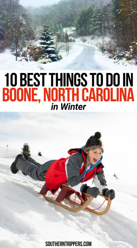 10 Best Things to do in Boone, North Carolina in Winter Banner Elk North Carolina Winter, Boone Nc Winter, Winter North Carolina, North Carolina Winter, Beautiful Places In Usa, Travel Places To Visit, California With Kids, Boone North Carolina, Blowing Rock Nc