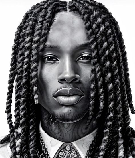 King Von Black And White, King Von Rapper Aesthetic, African Portraits Art, Dragon Tattoo Drawing, King Pic, Medusa Tattoo Design, Christ Tattoo, King Von, Modern Graphic Art