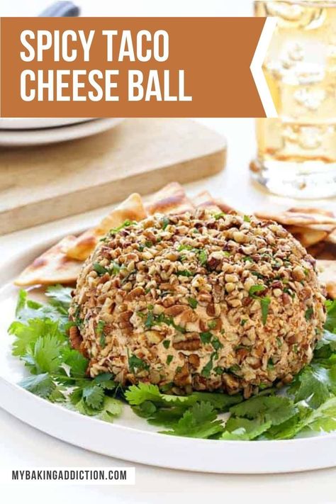 If you're looking for the perfect party appetizer that combines all the flavors of tacos and cheese, look no further than the Spicy Taco Cheese Ball! This savory, cheesy snack is sure to be the highlight of your next get-together. Bursting with Mexican flavors like jalapeno, cilantro and taco seasoning, this cheese ball is a crowd-pleaser. With just a few simple ingredients, you can whip up this tasty treat in no time. Fiesta Cheese Ball, Mexican Cheese Ball, Taco Cheese Ball, Spicy Cheese Ball, Flavorful Chicken Breast Recipes, Cheese Logs, Cheesy Snack, Homemade Appetizer, Mexican Flavors